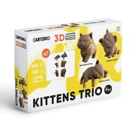 CARTONIC 3D CARBOARD SCULPTURE PUZZLE - 3 IN 1 KITTENS TRIO 254PC