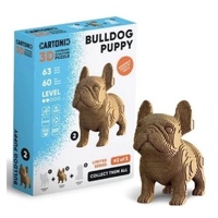 CARTONIC 3D CARBOARD SCULPTURE PUZZLE - LIMITED SERIES 2 OF 3 BULLDOG PUPPY 63PC