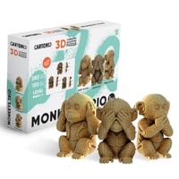 CARTONIC 3D CARBOARD SCULPTURE PUZZLE - 3 IN 1 MONKEYS TRIO 280PC