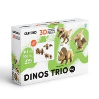 CARTONIC 3D CARBOARD SCULPTURE PUZZLE - 3 IN 1 DINOS TRIO 312PC