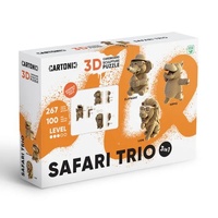 CARTONIC 3D CARBOARD SCULPTURE PUZZLE - 3 IN 1 SAFARI TRIO 267PC
