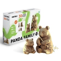 CARTONIC 3D CARBOARD SCULPTURE PUZZLE - 2 IN 1 PANDA FAMILY 164PC