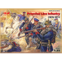 ICM 35012 PRUSSIAN LINE INFANTRY 1870-1871 FOUR FIGURES 1/35 SCALE PLASTIC MODEL KIT FIGURINES