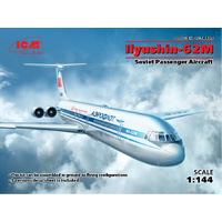ICM 14405  ILYUSHIN-62M SOVIET PASSENGER AIRCRAFT 1/144 SCALE PLASTIC MODEL KIT