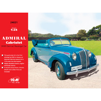 ICM 24021 ADMIRAL CABRIOLET GERMAN PASSENGER CAR 1/24 SCALE PLASTIC MODEL KIT