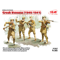 ICM 35562 GREEK EVZONES 1940-1941 FOUR FIGURES 1/35 SCALE PLASTIC MODEL KIT FIGURINES