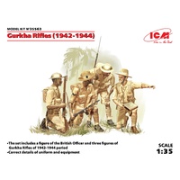 ICM 35563 GURKHA RIFLES 1942-1944 FOUR FIGURES 1/35 SCALE PLASTIC MODEL KIT FIGURINES