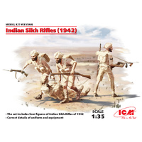 ICM 35564 INDIAN SIKH RIFFLES 1942 FOUR FIGURES 1/35 SCALE PLASTIC MODEL KIT FIGURINES