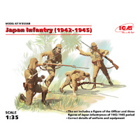 ICM 35568 JAPAN INFANTRY 1942-1945 4 FIGURES 1/35 SCALE PLASTIC MODEL KIT FIGURINES