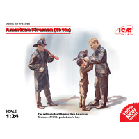 ICM 24005 AMERICAN FIREMEN 1910'S THREE FIGURES 1/24 SCALE PLASTIC MODEL KIT