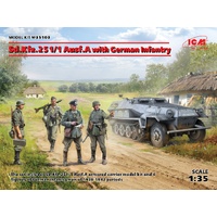 ICM 35103 SD.KFZ.251/1 AUSF.A HALF TRACK WITH GERMAN INFANTRY 1/35 SCALE PLASTIC MODEL KIT