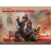 ICM 24006 AMERICAN FIRE TRUCK CREW 1910'S TWO FIGURES 1/24 SCALE PLASTIC MODEL KIT FIGURINES
