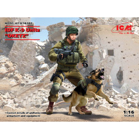 ICM 16102 IDF K-9 UNIT OKETZ DOG AND HANDLER 1/16 SCALE PLASTIC MODEL KIT FIGURINE
