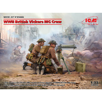 ICM 35646 WWII BRITISH VICKERS MG CREW TWO FIGURES AND VICKERS MACHINE GUN 1/35 SCALE PLASTIC  MODEL KIT