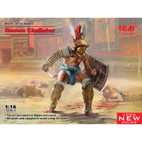 ICM 16303 ROMAN GLADIATOR FIGURE SECUTOR 1/16 SCALE PLASTIC MODEL KIT FIGURINE