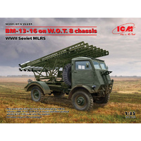 ICM 35591 BM-13-16 ON W.O.T 8 CHASSIS SOVIET MLRS 1/35 SCALE PLASTIC MODEL KIT