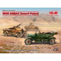 ICM DS3510 WWI ANZAC DESERT PATROL MODEL T THREE CAR SET 1/35 SCALE PLASTIC MODEL KIT