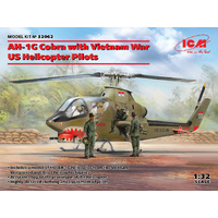 ICM 32062 AH-1G COBRA WITH VIETNAM WAR US HELICOPTER PILOTS 1/32 SCALE PLASTIC MODEL KIT