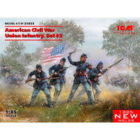 ICM 35023 AMERICAN CIVIL WAR UNION INFANTRY SET 2 FOUR FIGURES 1/35 SCALE PLASTIC MODEL KIT FIGURINES