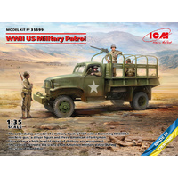 ICM 35599 WWII US MILITARY PATROL WITH G7107 TRUCK FOUR FIGURES 1/35 SCALE PLASTIC MODEL KIT