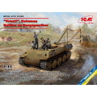 ICM 35343 PROST BETWEEN BATTLES ON BERGEPANTHER FOUR CREW AND DOG INCLUDED 1/35 SCALE PLASTIC MODEL KIT