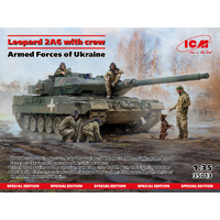 ICM 35013 LEOPARD 2A6 WITH UKRAINIAN ARMED FORCES CREW 1/35 SCALE PLASTIC MODEL KIT
