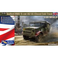GECKO MODELS 35GM0027 BEDFORD MWD 15-CWT 4X2 GS CLOSED CAB TRUCK 1/35 SCALE PLASTIC MODEL KIT