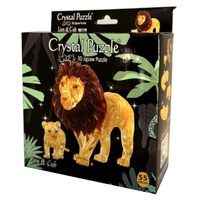 CRYSTAL PUZZLE 90179 YELLOW LION & CUB 55PC 3D JIGSAW PUZZLE