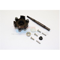 GPM TXM8035S-BK TRAXXAS XMAXX ALUMINIUM TRANSMISSION CUSH DRIVE HOUSING BLACK WITH DRIVE INPUT SHAFT 10 PIECE SET