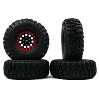 YEAH RACING WL-0138RD 1.9 INCH ALUMINIUM CNC F-RG BEADLOCK WHEELS FOR 1/10 CRAWLER 4 PIECES RED
