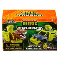 NIKKO ROAD RIPPERS SNAP AND PLAY - DINOS V TRUCKS - BROWN T-REX