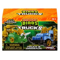 NIKKO ROAD RIPPERS SNAP AND PLAY - DINOS V TRUCKS - GREEN TRICERATOPS