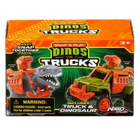 NIKKO ROAD RIPPERS SNAP AND PLAY - DINOS V TRUCKS - GREY T-REX