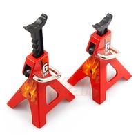 YEAH RACING YA-0374RD HEIGHT ADJUSTABLE 6 TON JACK RED 1/10 RC ROCK CRAWLER ACCESSORY 2 PIECES RED