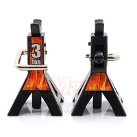 YEAH RACING YA-0449 HEIGHT ADJUSTABLE 3 TON JACK STAND 1/10 RC ROCK CRAWLER ACCESSORY 2 PIECES BLACK