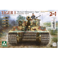 TAKOM 2201 TIGER I SD.KFZ.181 PZ.KPFW.VI AUSF.E MICHAEL WITTMANN LATE COMMAND PRODUCTION 2 IN 1 1/35 SCALE PLASTIC MODEL KIT TANK