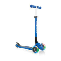 GLOBBER PRIMO 121MM ADJUSTABLE FOLDABLE LIGHTS SCOOTER WITH ANODISED TBAR -  NAVY BLUE