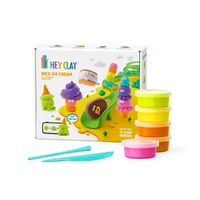 TOMY HEY CLAY NICE ICE CREAM AIR-DRY CLAY SET INCLUDES 15 CANS AND 2 SCULPTING TOOLS