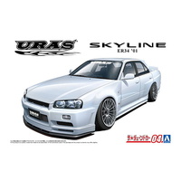 AOSHIMA 05534 NISSAN URAS ER34 SKYLINE TYPE-R 01 1/24 SCALE PLASTIC MODEL KIT