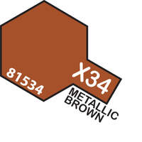 TAMIYA X-34 ACRYLIC METALLIC BROWN PAINT 10ML
