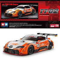 TAMIYA 58703 AU TOMS GR SUPRA TT-02 CHASSIS/SHAFT DRIVEN 4WD READY TO ASSEMBLE MODEL KIT INCLUDES MOTOR