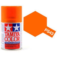 TAMIYA PS-43 TRANSLUCENT ORANGE POLYCARBONATE AEROSOL SPRAY PAINT 100ML