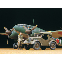 TAMIYA 25217 JAPANESE KI-46 III TYPE 100 AND 4X4 KUROGANE 1/48 SCALE PLASTIC MODEL FIGHTER PLANE AND VEHICLE SET