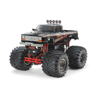 TAMIYA 47432 SUPER CLOD BUSTER BLACK EDITION MONSTER TRUCK 1/10 RADIO CONTROL MODEL KIT WITH TWO 540 BRUSHED MOTORS AND TWIN MOTOR ESC, REQUIRES RADIO