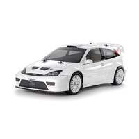 TAMIYA 47495 TT-02 2003 FORD FOCUS RS CUSTOM PAINTED WHITE BODY 1/10 SHAFT DRIVEN 4WD RADIO CONTROL CAR KIT REQUIRES ALL ELECTRONICS