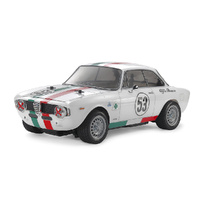TAMIYA 47501 ALFA ROMEO GIULIA SPRINT GTA MB-01 385MM CHASSIS PRE-PAINTED SHELL (WHITE) 1/10 SCALE REMOTE CONTROL KIT WITH HOBBYWING ESC, RADIO SYSTEM