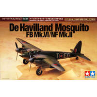TAMIYA 60747 DE HAVILLAND MOSQUITO FB MK.VI/NF MK.II 1/72 SCALE WAR BIRD PLASTIC MODEL KIT