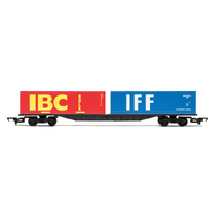 HORNBY R6425 CONTAINER WAGON WITH TWO 20 FOOT CONTAINERS HO/OO SCALE ROLLING STOCK
