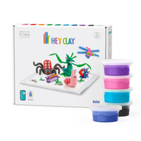 TOMY HEY CLAY BUG AIR-DRY CLAY SET INCLUDES 15 CANS AND 2 SCULPTING TOOLS