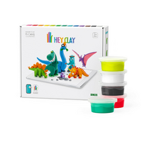 TOMY HEY CLAY DINOS AIR-DRY CLAY SET INCLUDES 15 CANS AND 2 SCULPTING TOOLS